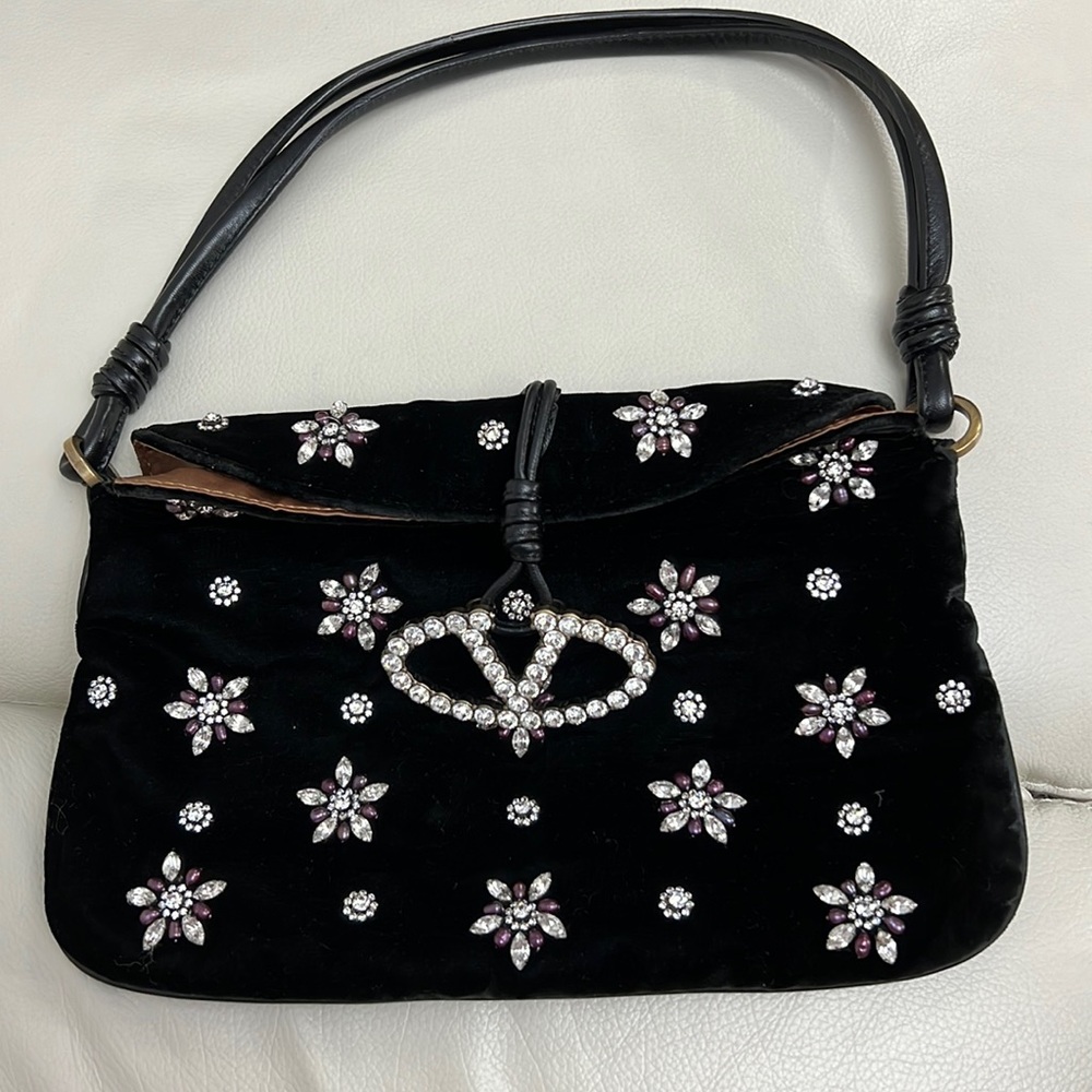 VALENTINO garavani velvet bag with stones